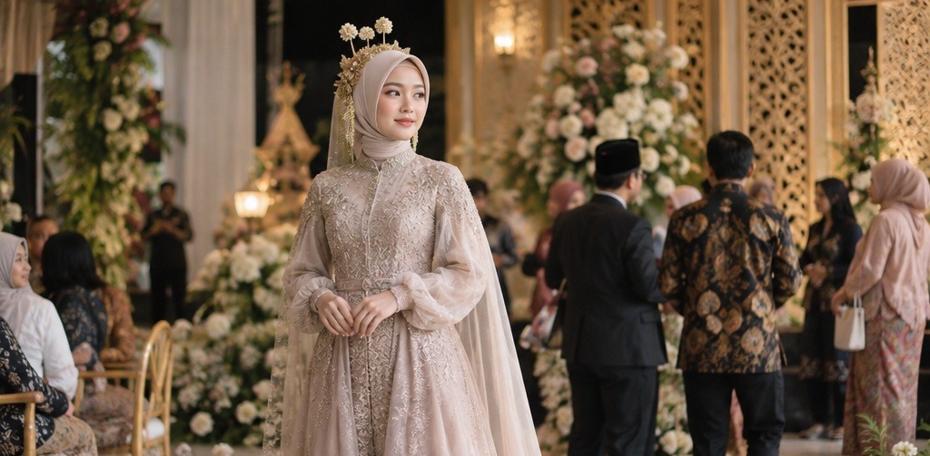 Dress Ala Eropa dengan Aksesori Jawa