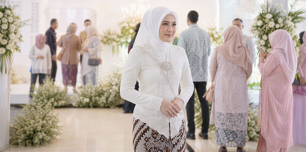 Kebaya Jawa Brokat Putih